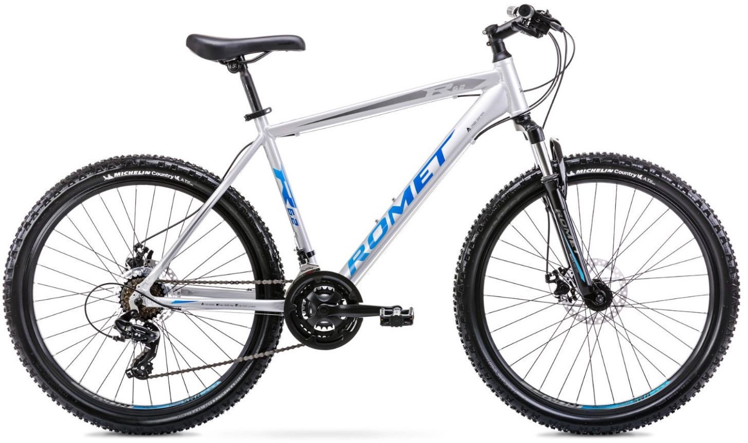 Мужской велосипед Romet Rambler R6.2 Silver/Blue 14S 26 collas