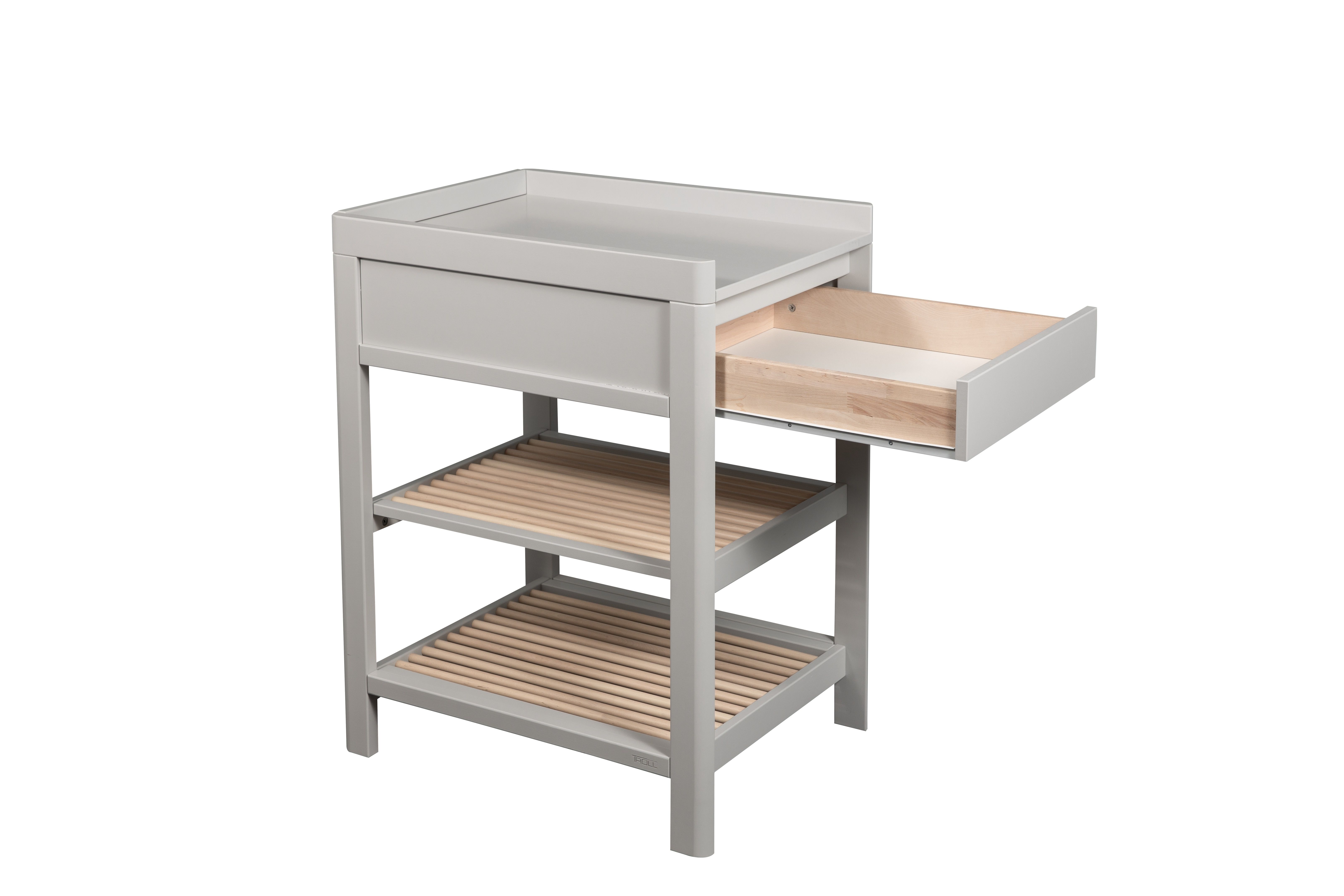 Детский пеленальный столик с ящиком TROLL Lukas Warm grey Natural CTL-LU0523