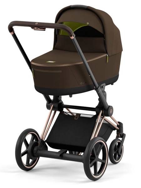 Cybex e-Priam Khaki Brown Rosegold frame Коляска с Люлькой