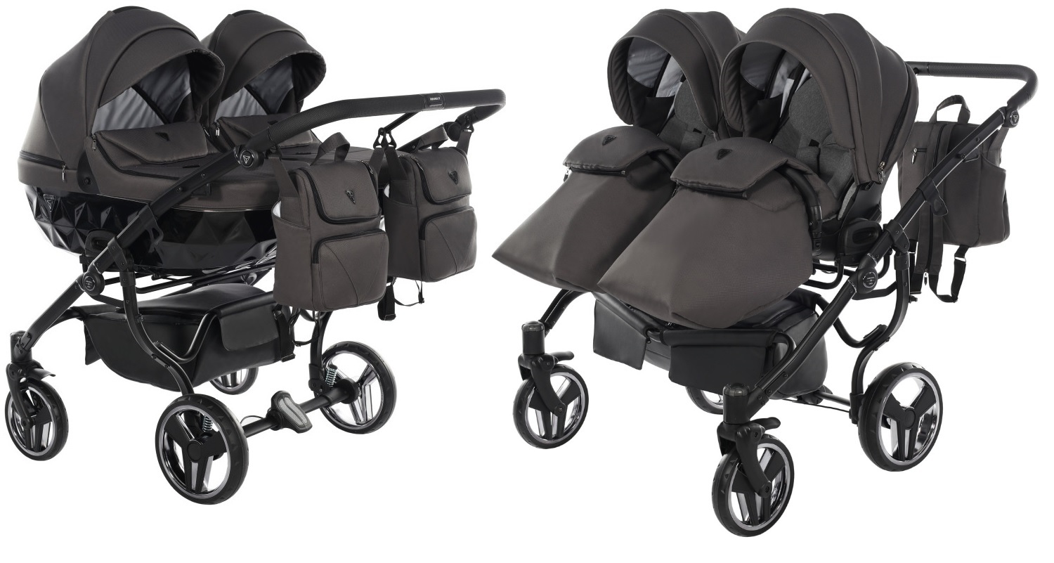 Junama Basic Duo 03 Black Nickel Коляска для двойняшек 2in1