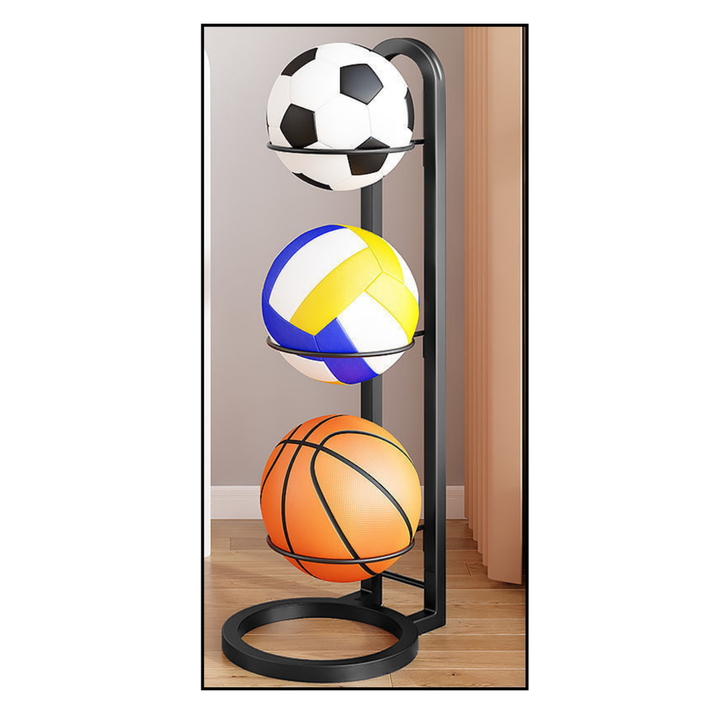 3-Tier Metal Ball Stand Stable Matte Black