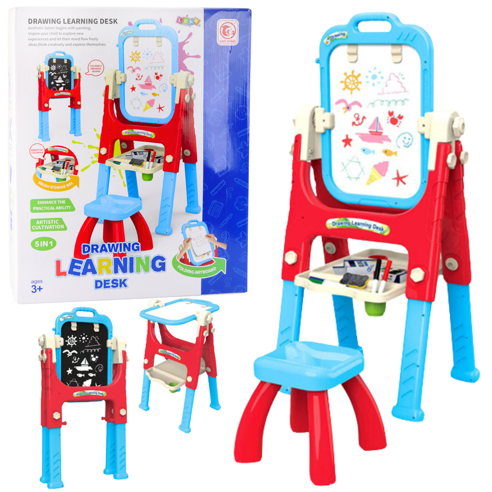 5in1 Educational Board With Chair Multifunctional Accessories Blue