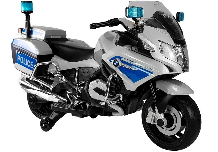 Детский электромотоцикл BMW Police Silver