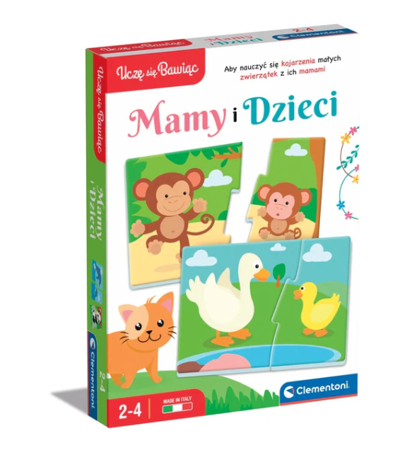 Educational Game Puzzle: Mummies and Babies Animals Play and Learn Polish Language Clementoni 50763