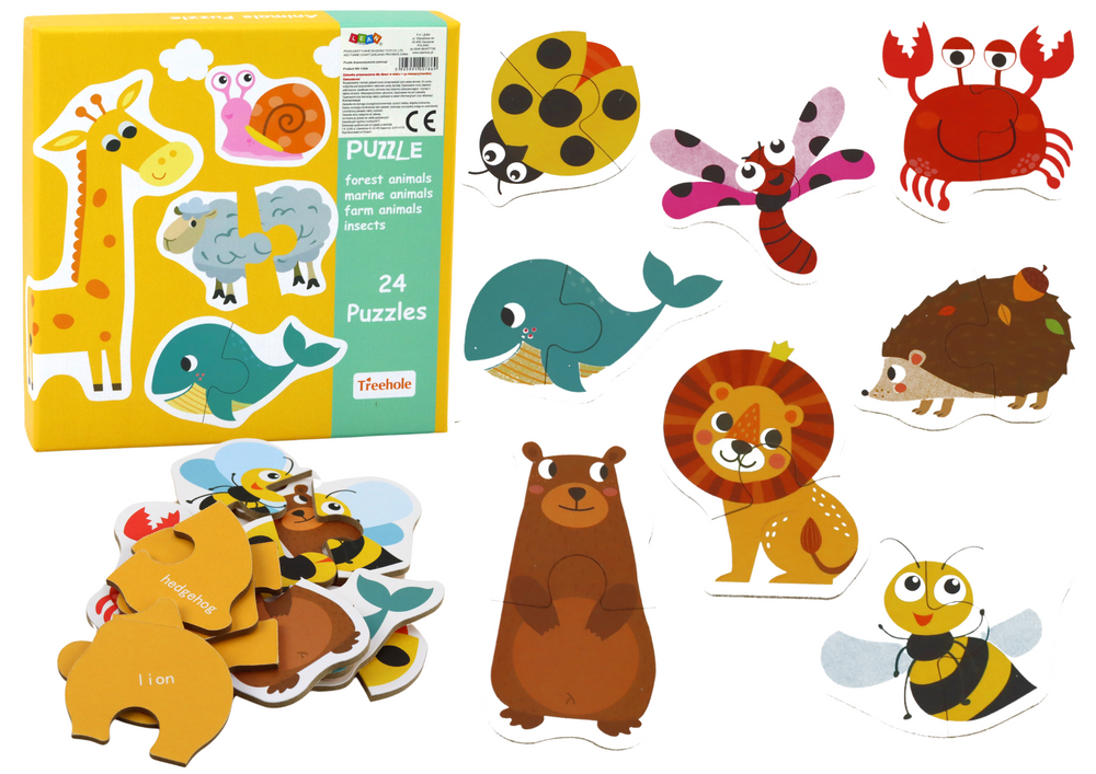 Educational Puzzle Animals Puzzle Learning English 48 pieces.
