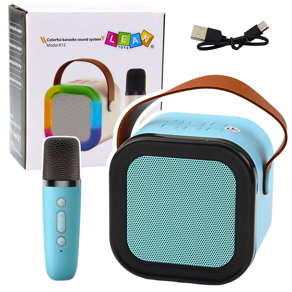Karaoke Speaker Microphone Wireless K12 RGB Bluetooth Blue