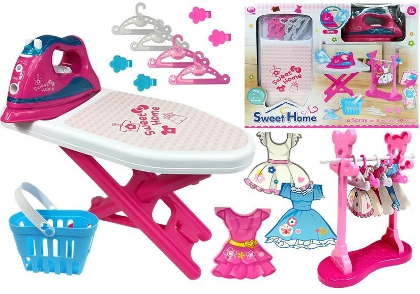 Pink Iron Ironing Set Ironing Board Hangers