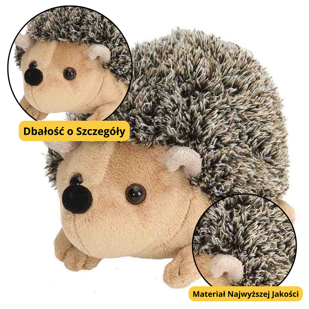 Plush Hedgehog Mascot Cuddly Toy Brown 17.5cm