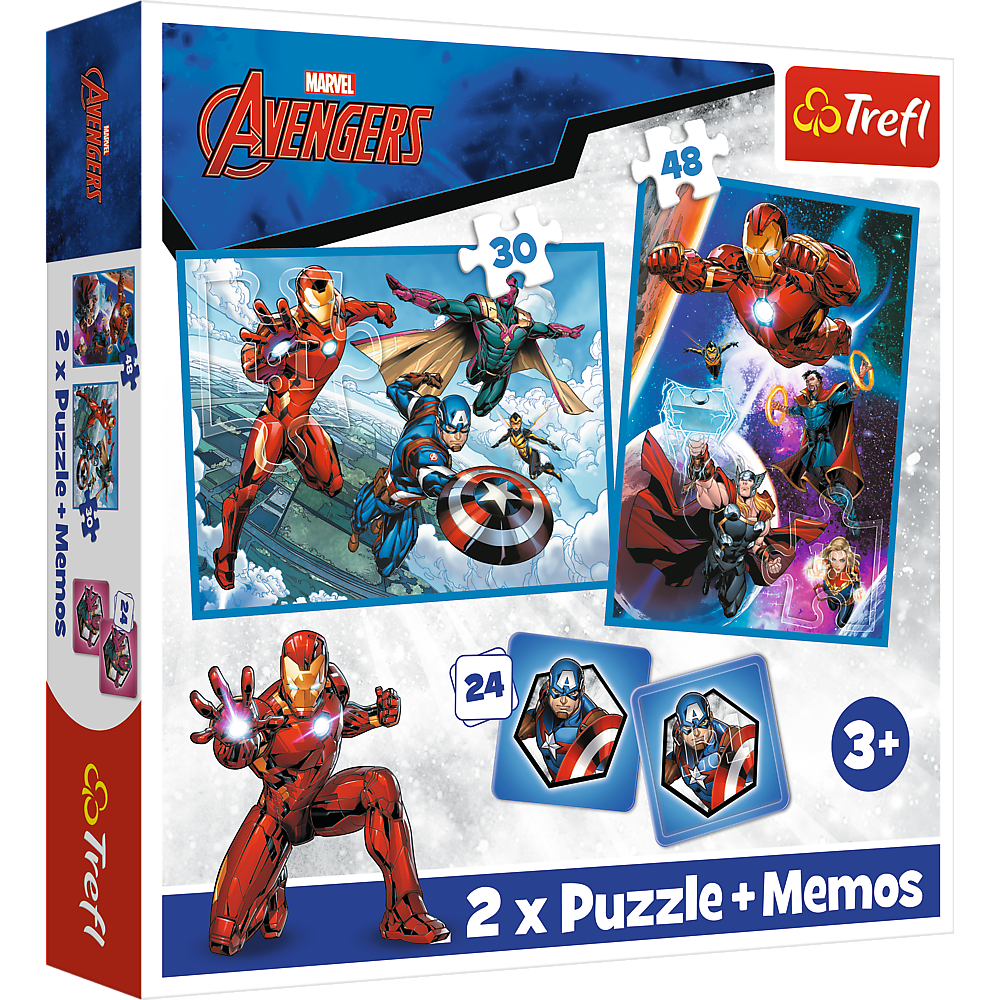Puzzle - 2in1 + memos Heroes in action Marvel The Avengers Trefl 93333