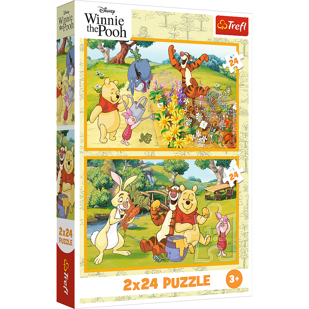 Puzzle - 2x24 - Day in the Garden - Disney Winnie the Pooh Trefl 34436