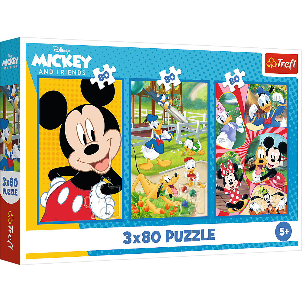Puzzle - 3x80 - Mickey Mouse Team Trefl 34887