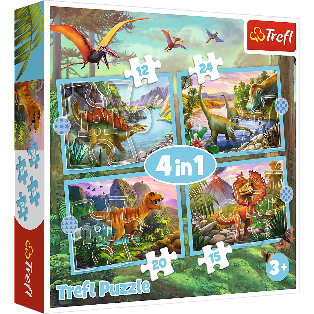 Puzzle – 4-in-1 – Extraordinary Dinosaurs – Trefl 34609
