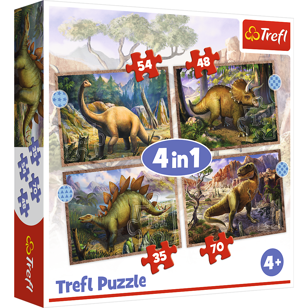 Puzzle - 4in1 - Interesting dinosaurs / Trefl 34383