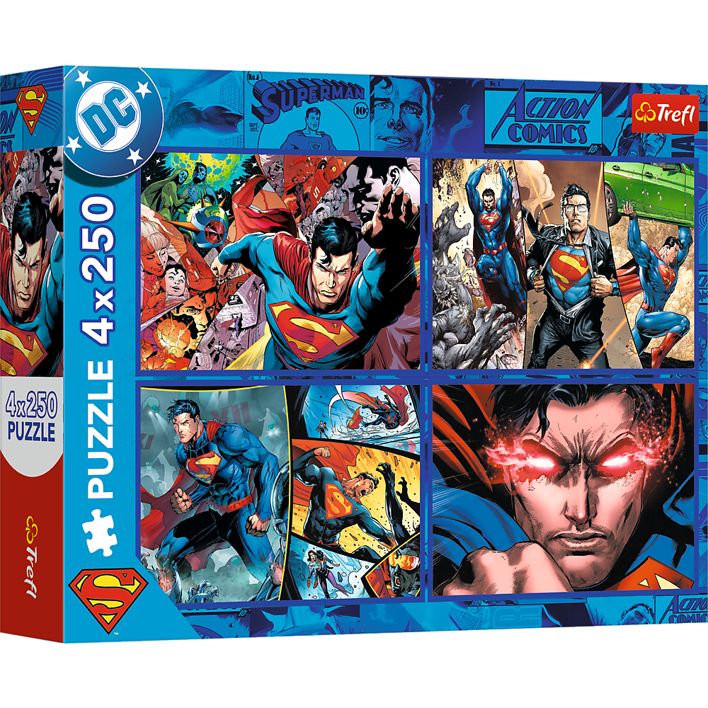 Puzzle - 4x250 - Superman's Courage - Warner Superman Trefl 13340