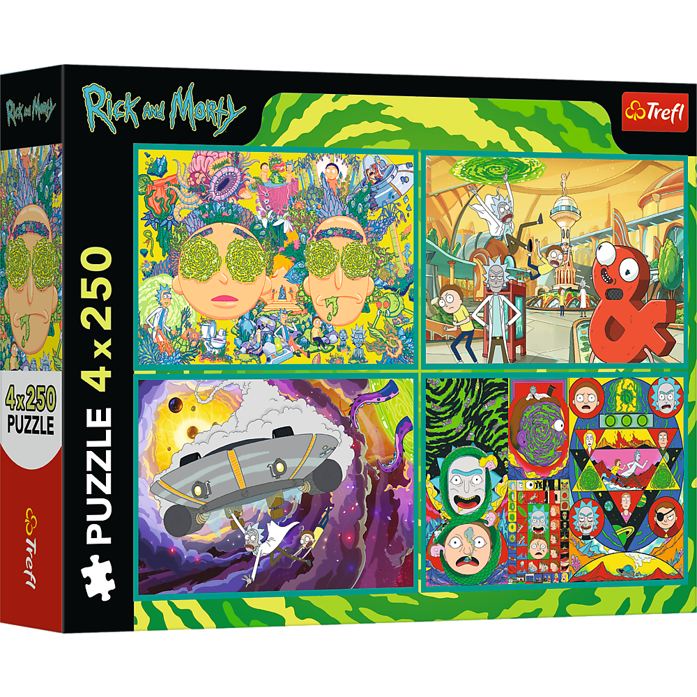 Puzzle - 4x250 - The crazy world of Rick and Morty - Warner Rick and Morty Trefl 13338