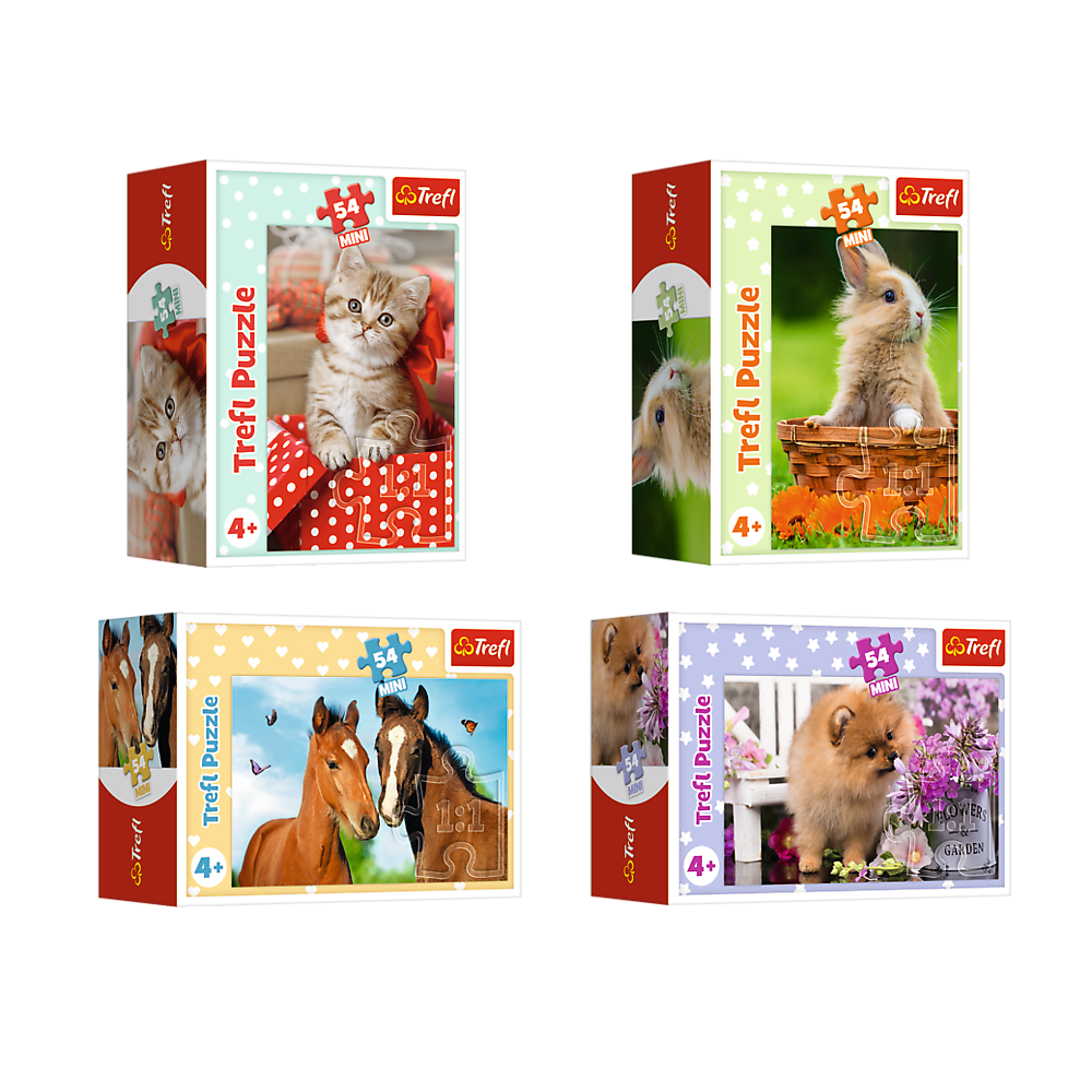 Puzzle - 54 mini - Cute animals - Trefl 54195