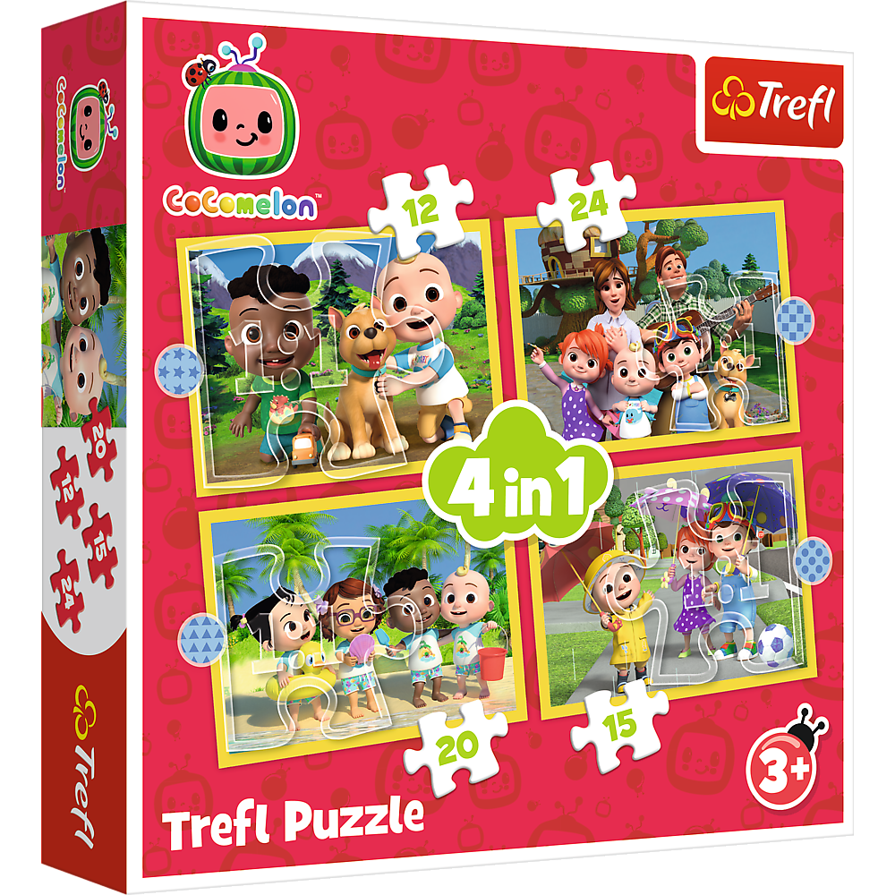 Puzzle - "4in1 (12, 15, 20, 24)" - Cocomelon, Meet the heroes Trefl 34647