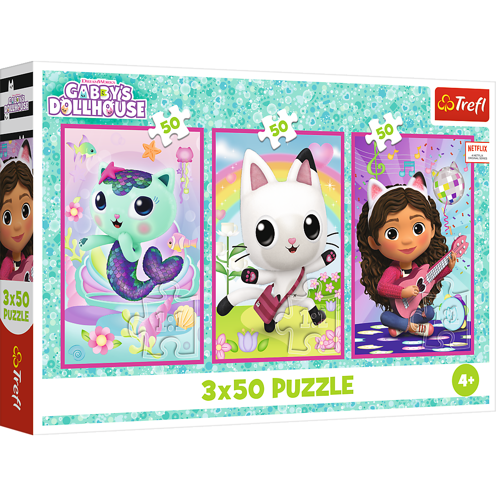 Puzzle 3x50 - Meet Gabby and the Gabbys Dollhouse Trefl 34876