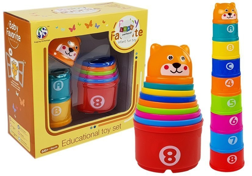 Pyramid Cups for Babies with Numbers