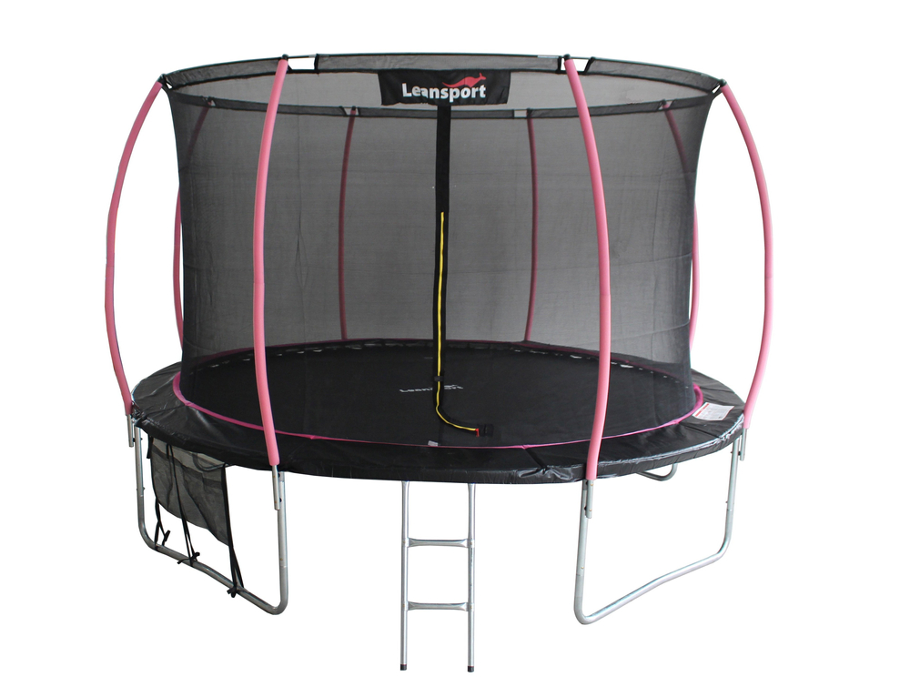 Батут с защитной сеткой и лестница 305 см (10ft)  Sport Max Black-Pink