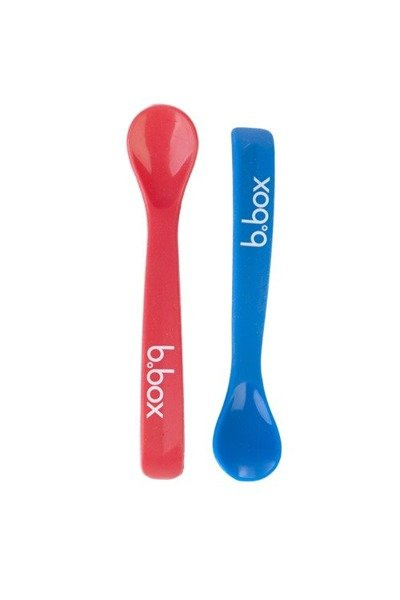 B.Box Silikonowe łyżeczki 2 szt. czerwono-niebieskie