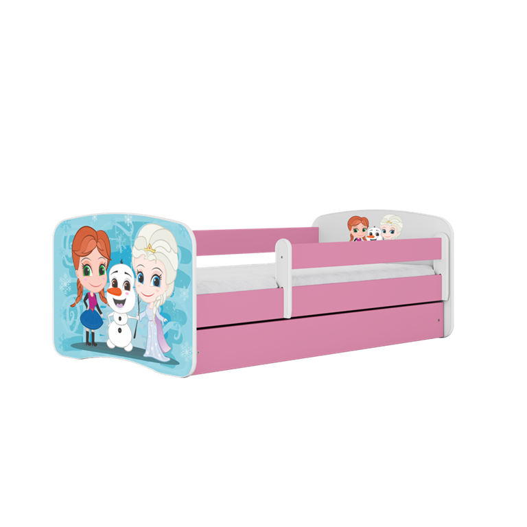 Bed babydreams pink frozen land without drawer with mattress 140/70