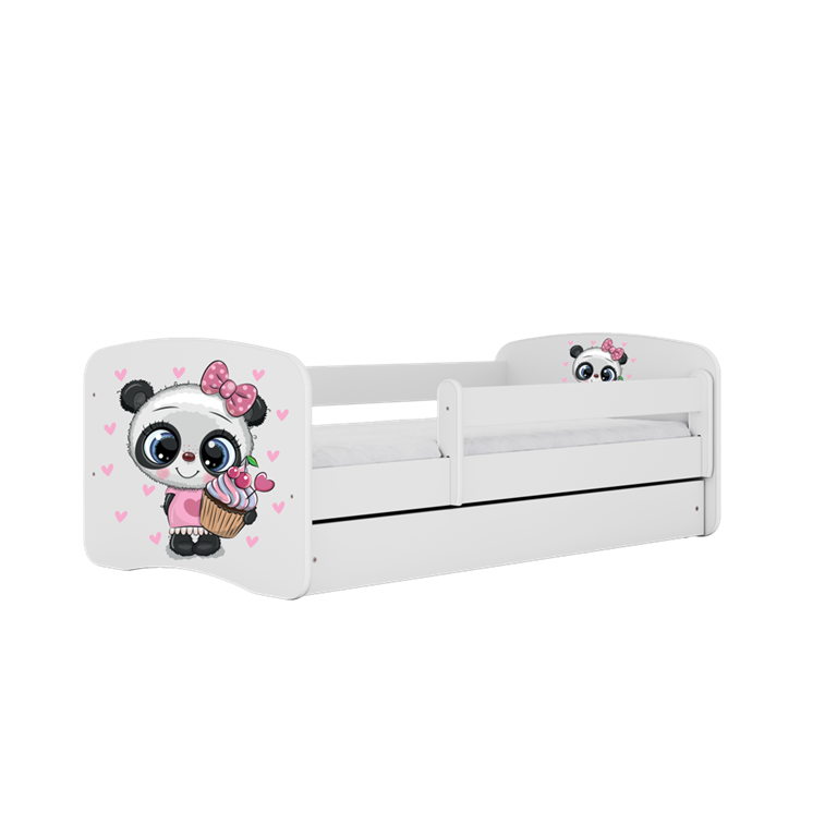 Bed babydreams white panda with drawer with mattress 140/70
