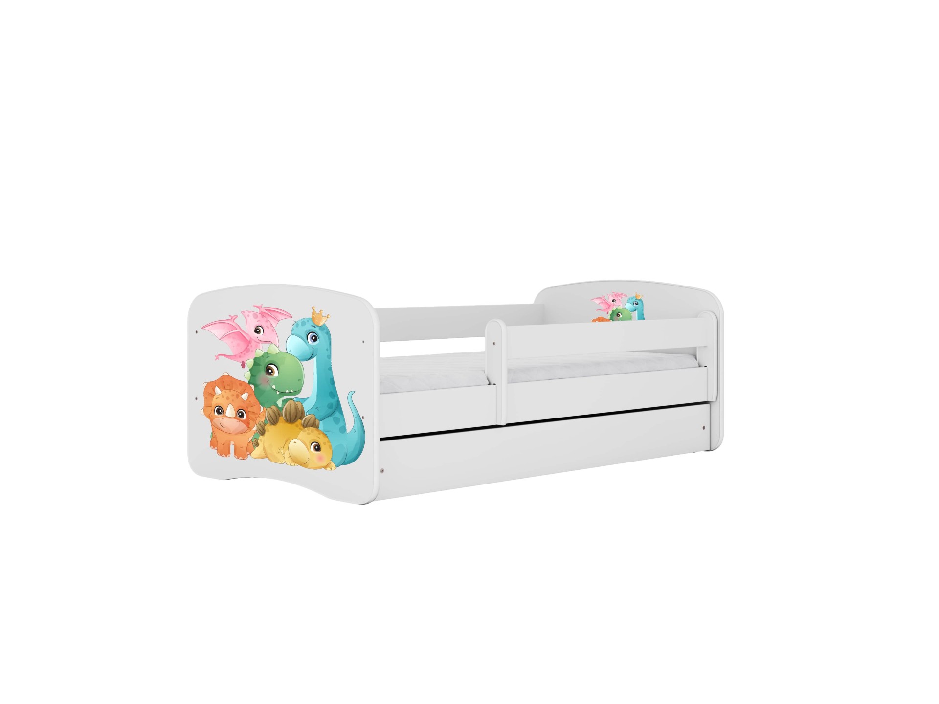 Bed babydreams white tiny dinos with drawer with mattress 140/70