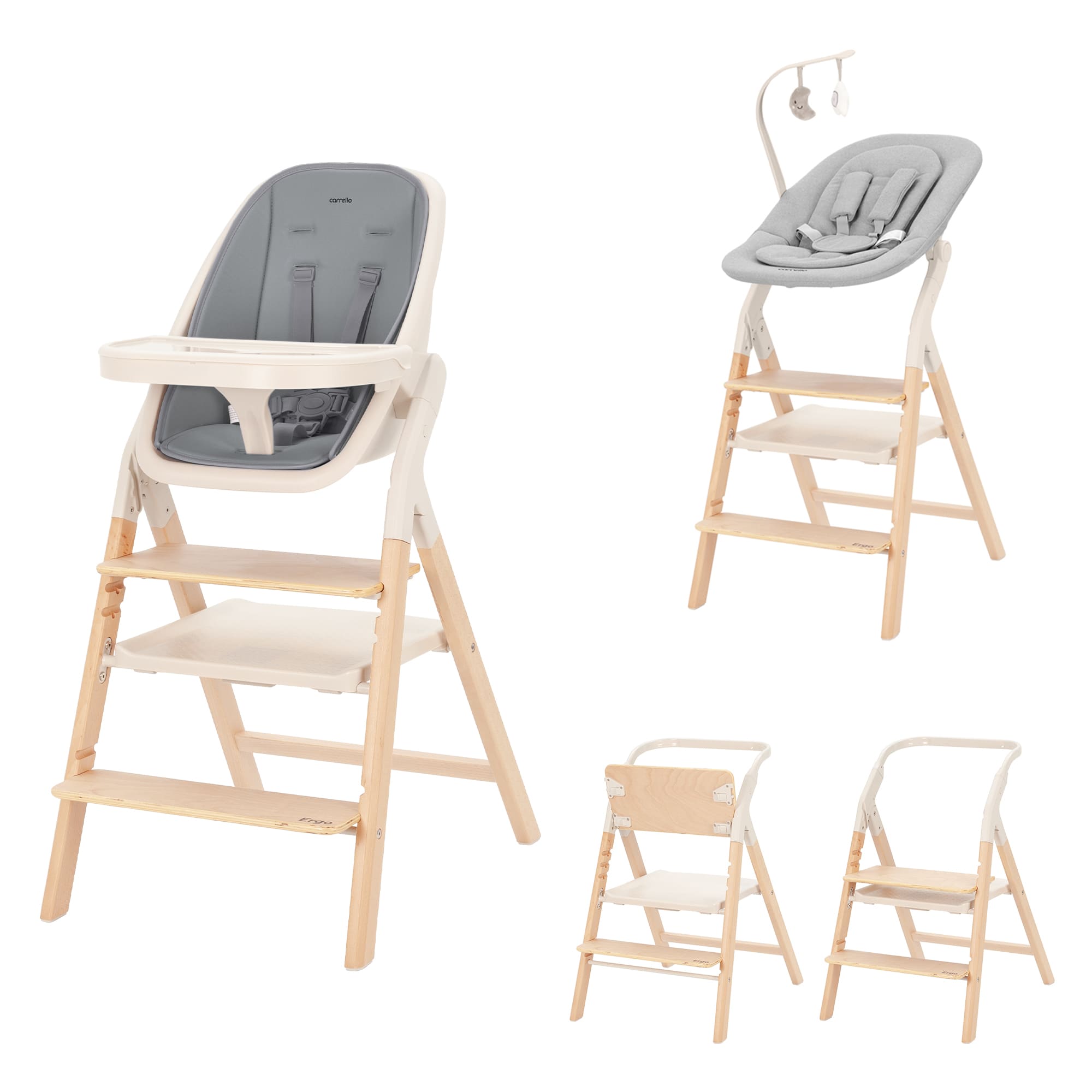 Carrello ERGO CRL-16701 Carbon Grey 3 в 1 Стульчик для кормления
