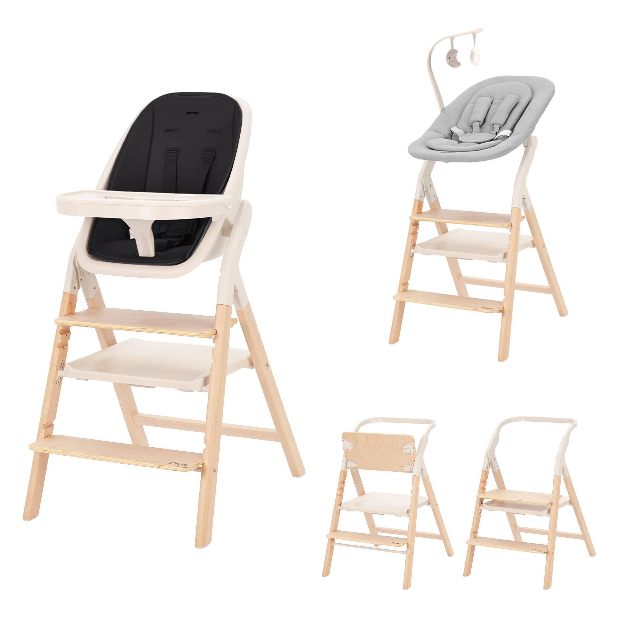 Carrello ERGO CRL-16701 Obsidian Black 3 в 1 Стульчик для кормления