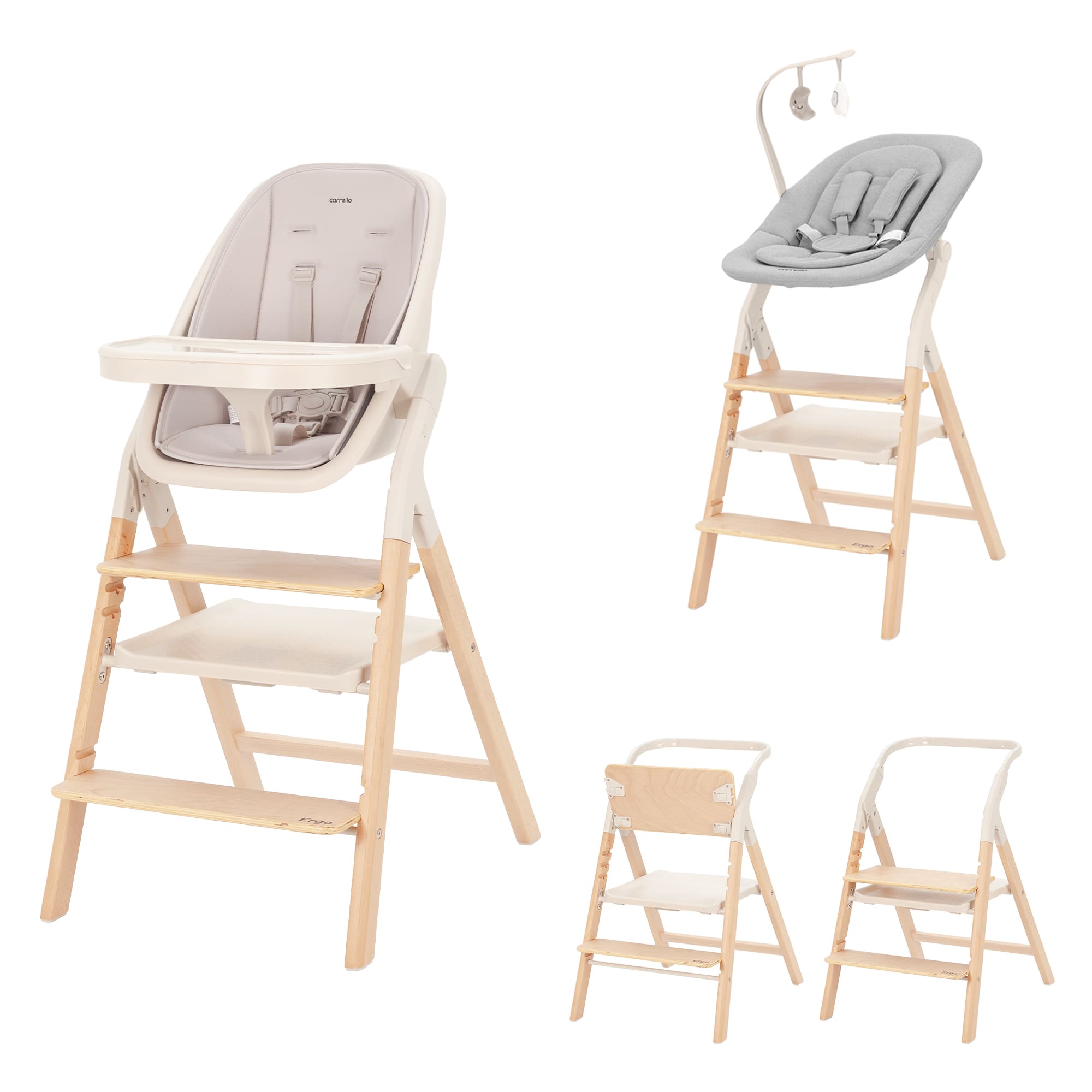 Carrello ERGO CRL-16701 Sugar Beige 3 в 1 Стульчик для кормления