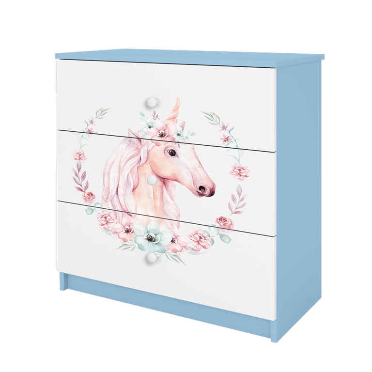 Chest of drawers babydreams blue horse