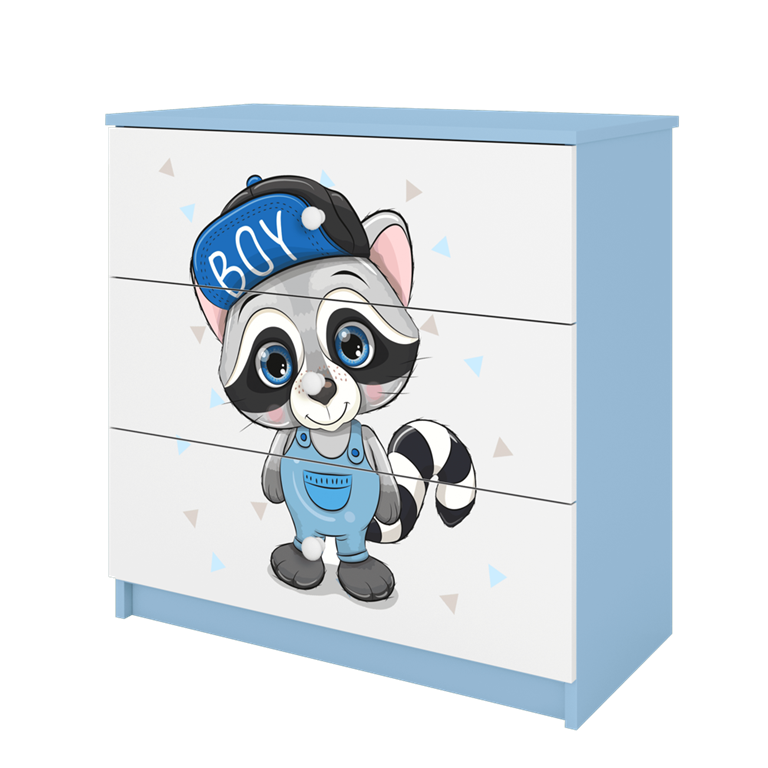 Chest of drawers babydreams blue raccoon