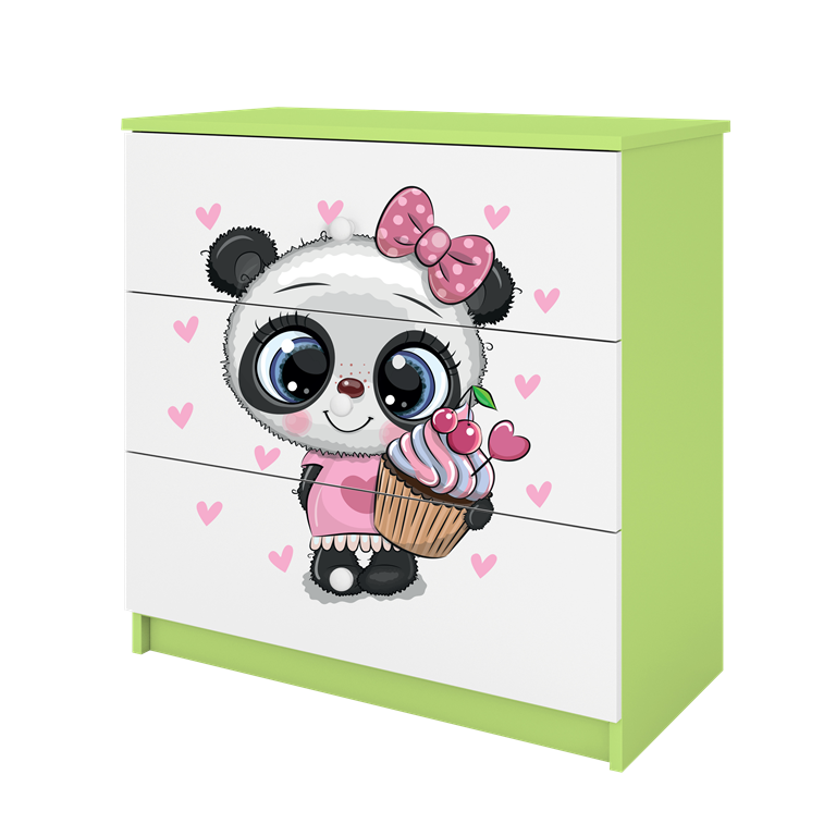 Chest of drawers babydreams green panda