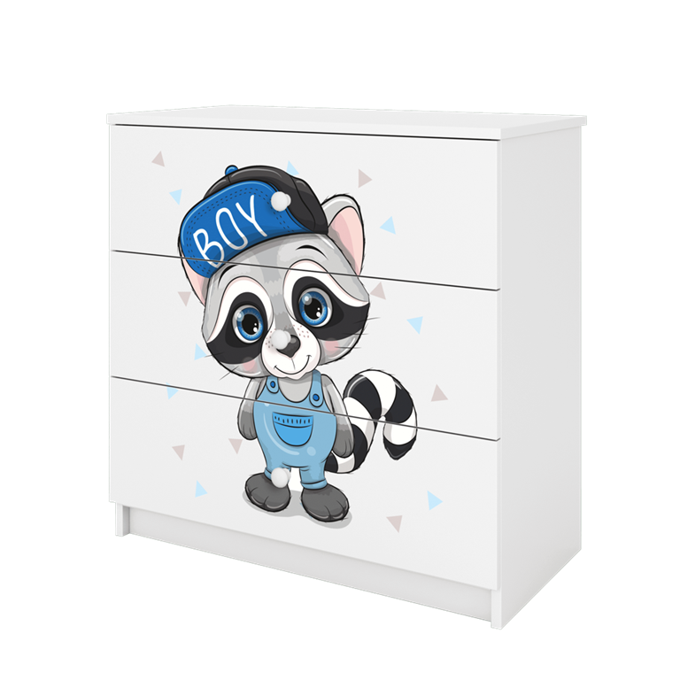 Chest of drawers babydreams white raccoon