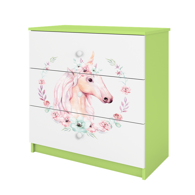 Komoda babydreams zielona konik