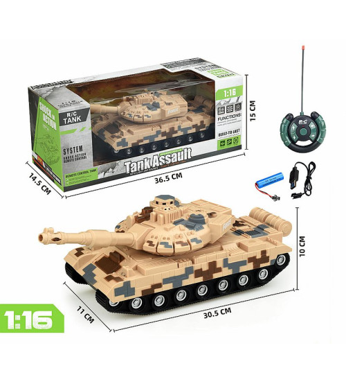 Радиоуправляемый танк, 4 напрвл., USB зарядка 30,5 cm 6+ 581418