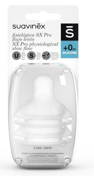Suavinex Smoczki do butelek SX Pro +0M Przepływ wolny Przepływa wolny