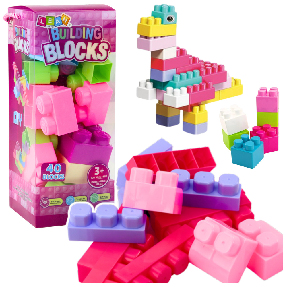 Blocks In Box Large Construction Set Colorful 40pcs.