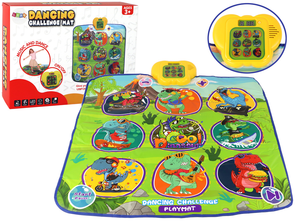 Dance mat with a dinosaur motif 90cm x 86cm