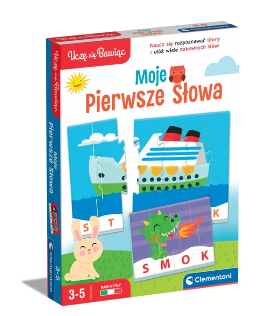 Educational Game Puzzle: My First Words Play and Learn Polish Language Clementoni 50770