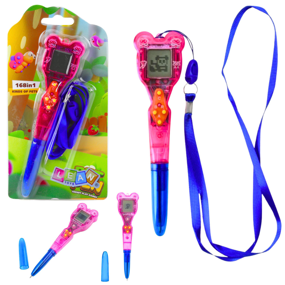 Electronic Game with Pen 168 in 1 Blue and Pink Lanyard