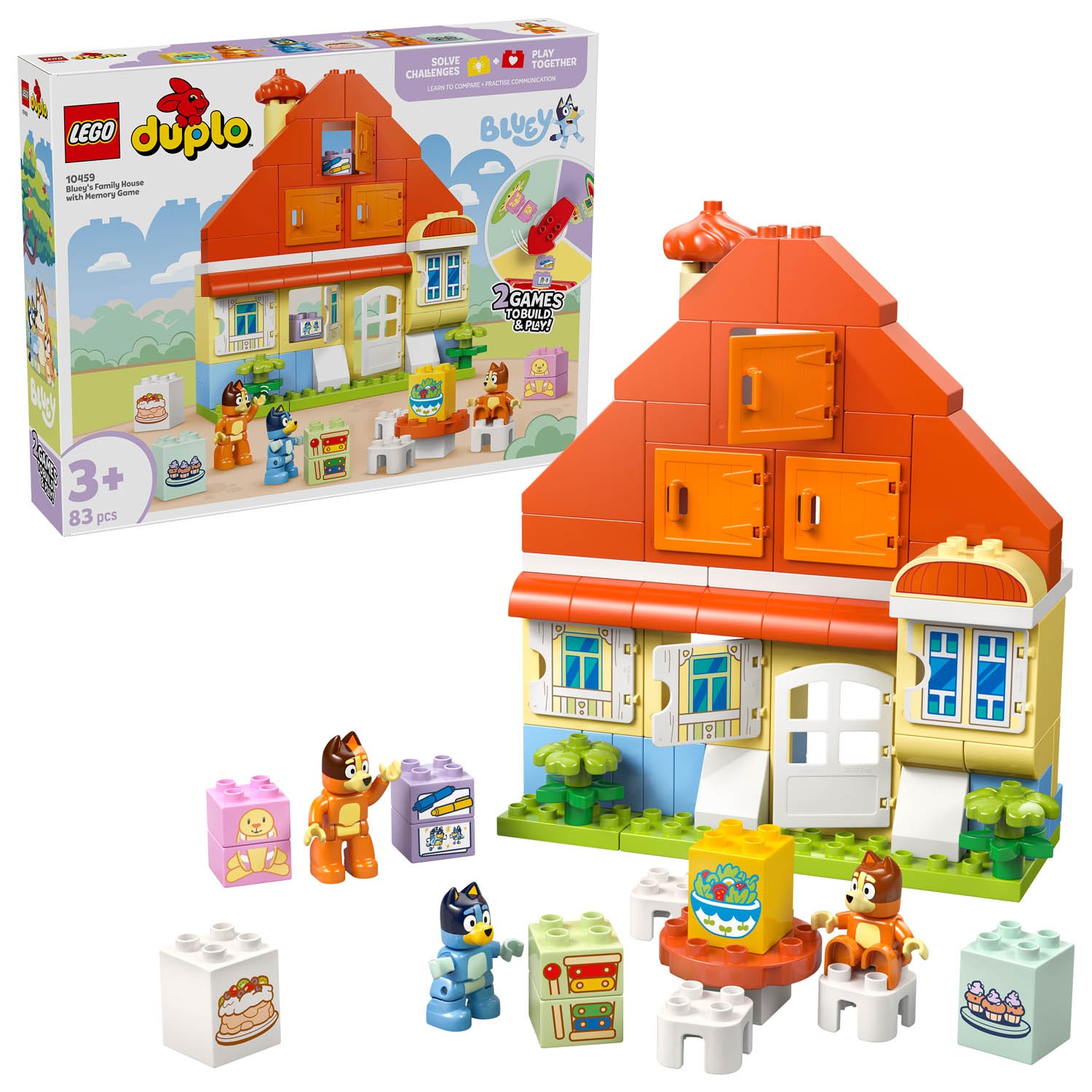 LEGO Duplo Bluey BlueyS Family House With Memory Game 10459