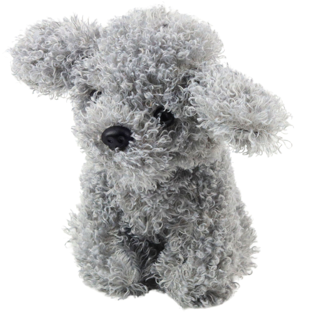 Plush Toy Miniature Poodle Dog, Gray, 20cm