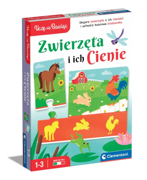 Puzzle Animals and Their Shadows Play and Learn Polish Language Clementoni 50762
