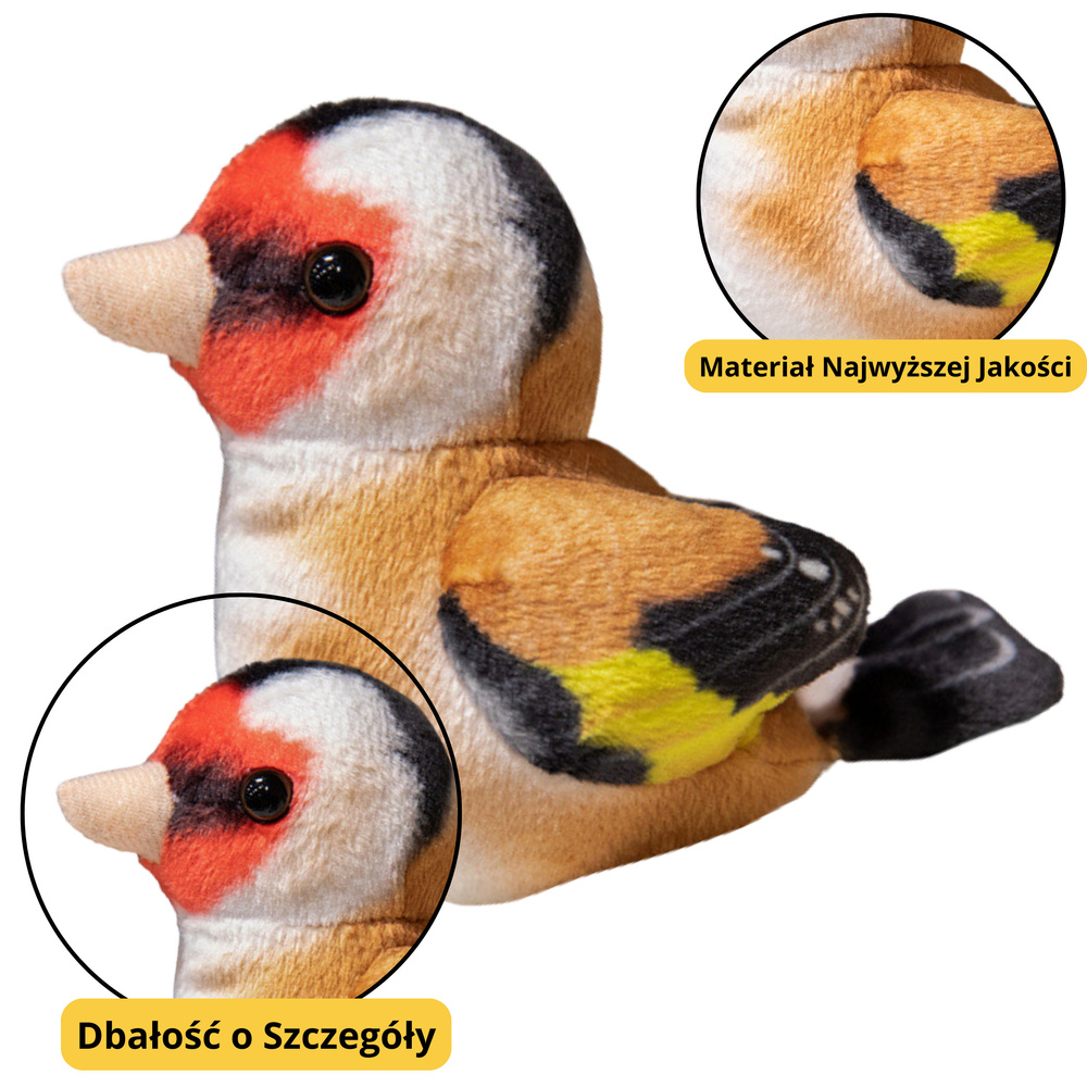 Small Plush Bird Blue Tit Goldfinch 10cm