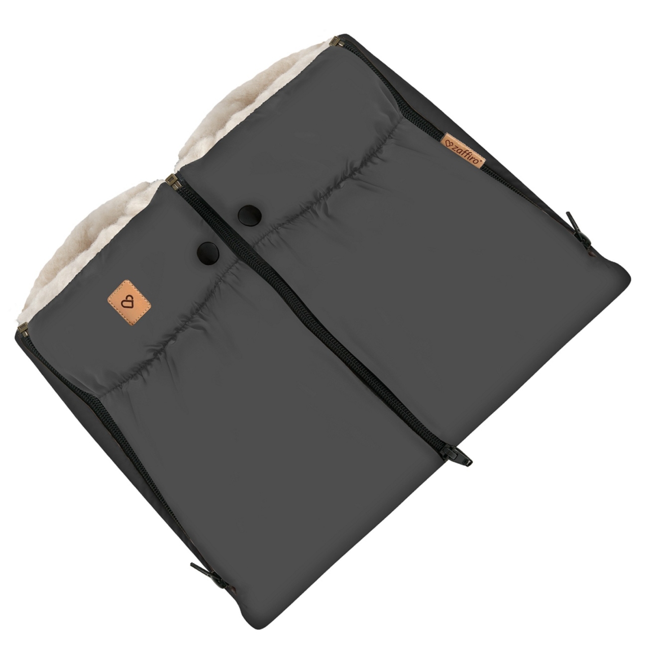 Zaffiro  Муфта – варежки для коляски из овечьей шерсти  Aspen anthracite